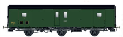 L.S. Models MW101 - H0 - Packwagen DQD2M mit Schlußlicht, SNCF, Ep. III - Wagen 1